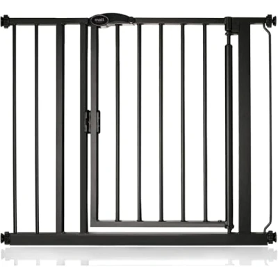 Abbildung von Bettacare Automatisch Schließendes Treppengitter, 89.4cm 96.4cm, Mattschwarz, Druckmontage Sicherheitsgitter, Babygitter, Sicherheitsschranke für Türen, Flure und Räume