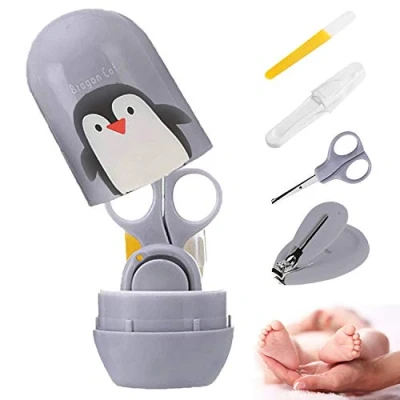 Abbildung von Babypflege Set mit Baby Nagelschere, für Fingernägel und Fußnägel Nagelknipser, Nagelfeile Pinzette Kinder Neugeborene in Geschenk Verpackung (grau)
