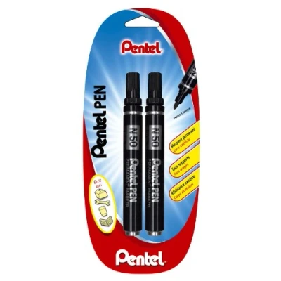 Abbildung von Pentel Marker Permanent konische Spitze Blister de 2 schwarz