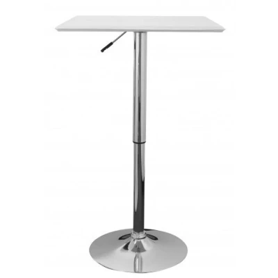 Abbildung von KADIMA DESIGN Stehtisch Dublin Bartisch Bistrotisch 60 x 60cm Leder Optik Weiß