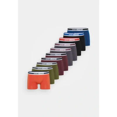 Abbildung von Jack &amp; Jones Jacjimmy Solid Trunks 10 PACK Boxerbriefs, Herren, Größe: Large, Aurora red/black/cypress/vineyard wine/asphalt/true blue