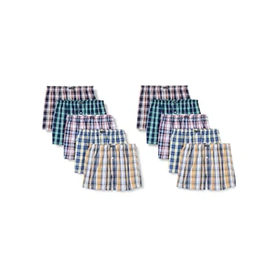 Abbildung von Lower East American Boxershorts Herren 10 Pack I 6 aus 100% Baumwolle Unterwäsche Unterhosen für Männer, Baumwolle, Männer Boxershorts, Karos, S
