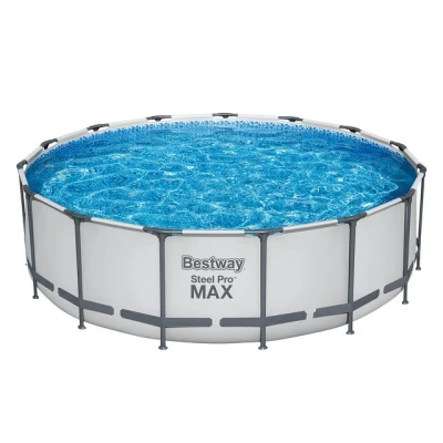 Abbildung von Bestway® Steel Pro MAX™ Ersatz Frame Pool ohne Zubehör Ø 457 x 122 cm, lichtgrau, rund