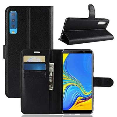 Abbildung von CoverKingz Handyhülle für Samsung Galaxy A7 [2018] Handytasche mit Kartenfach Cover Handy Hülle klappbar Schwarz