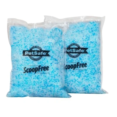 Abbildung von Petsafe Premium Silikat Katzenstreu Doppelpack Scoopfree, Beseitigt Gerüche und bindet Feuchtigkeit, Staub klumpenfrei, Hält bis zu 30 Tage, 2er Pack