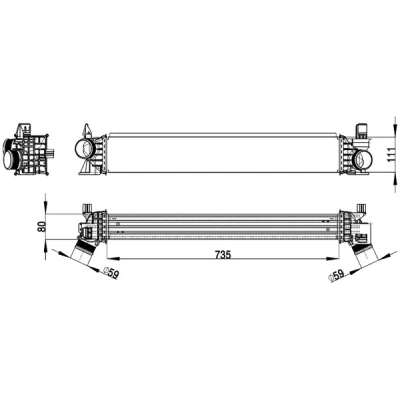 Abbildung von MAHLE ORIGINAL CI 148 000P Ladeluftkühler FIAT: Ducato III Bus, Kastenwagen, Pritsche / Fahrgestell