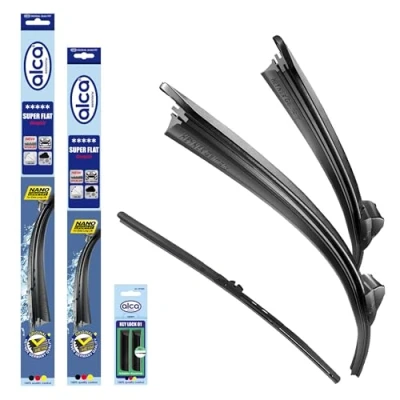 Abbildung von alca® Scheibenwischer Set mit Heckscheibenwischer passend für BMW 1 (07.2019 10.2024) SUPER FLAT Flachbalkenwischer Front und Heckwischer