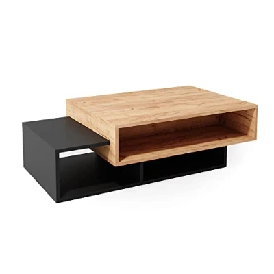 Abbildung von Vicco Couchtisch Bari, Anthrazit/Goldkraft Eiche, 105 x 32 cm