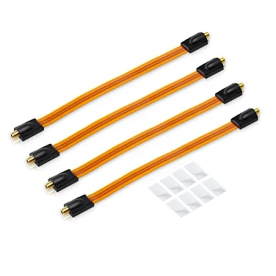 Abbildung von conecto 4X Premium Fensterdurchführung für SAT Kabel koaxial inkl. Klebepads (F Kupplung auf F Kupplung, vergoldet) 30 cm