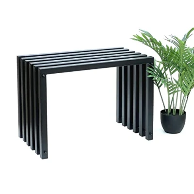 Abbildung von DanDiBo Gartenbank Metall Massiv Wetterfest Schwarz 60 120 cm Sitzbank Ela Parkbank