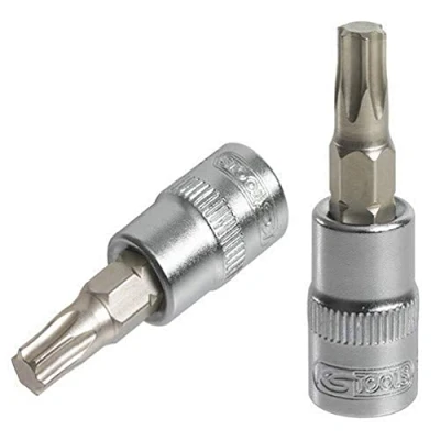 Abbildung von KS Tools 922.1577 TORX® Schraubendreher Stecknuss, 1/4 Zoll, L 37 mm, T8 ULTIMATE® Chrom Vanadium seidenmatt verchromt
