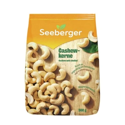 Abbildung von Seeberger Cashewkerne Ganze Cashew Nüsse reich an Proteinen, Vitaminen &amp; Mineralstoffen Naturbelassen ohne Zusatzstoffe, vegan (1 x 500 g)