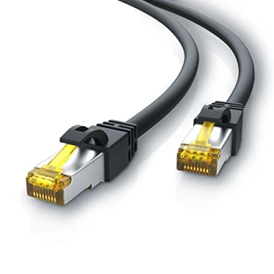 Abbildung von CSL Computer 2m CAT 7 Netzwerkkabel Gigabit Ethernet LAN Kabel 10000 Mbit S Patchkabel Cat.7 Rohkabel FTP PIMF Schirmung mit RJ 45 Stecker Switch Router Modem Access Point
