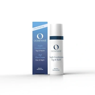 Abbildung von Oceanwell Maritime Naturkosmetik Sanfte Gesichtscreme Tag &amp; Nacht Feuchtigkeitsspendende 24h Pflege Ideale Einstiegspflege Mit fermentiertem Algenextrakt 30 ml