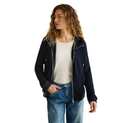 Abbildung von Cecil MIT Struktur Sweatjacke, Damen, Größe: XXL, Blau