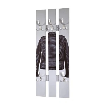 Abbildung von HAKU Möbel Wandgarderobe edelstahloptik, Motiv, Aluminium, MDF Maße: B 40 cm x H 100 T 9 cm, Style: Modern