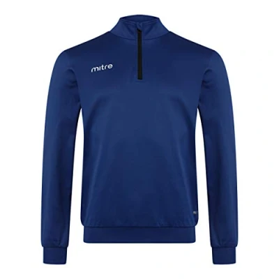 Abbildung von Mitre Edge 1/4 Reißverschluss Oberteil für Kinder Fußball Trainingsausrüstung leistungsfähiges Trainingsanzug Oberteil, Marineblau, Kindergröße XS (4 bis 5 Jahre, 116 cm)