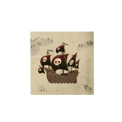 Abbildung von Piraten Servietten 33x33cm 16 Stk.