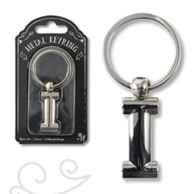 Abbildung von IF Schlüsselanhänger mit Buchstaben I aus Metall, personalisierbar, 7 cm, silberfarben, silber, Klassisch