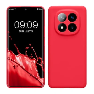 Abbildung von kwmobile Handyhülle kompatibel mit Xiaomi Redmi Note 14 Pro+ 5G / Pro Plus Hülle Handy Case aus weichem Silikon in Neon Pink