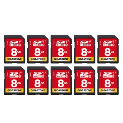 Abbildung von Gigastone 8GB SDHC Speicherkarte 10er Pack mit bis zu 80 MB/Sek. für Digitalkameras Canon Sony Nikon Olympus PC