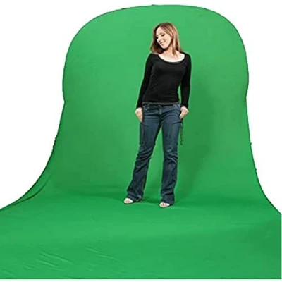 Abbildung von Bresser F002039 BR TR11 Falthintergrund mit Schleppe 180x240+240cm Chromakey Grün