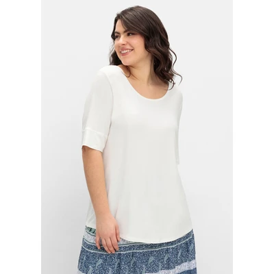 Abbildung von Sheego Tshirt basic, Damen, Größe: 46, Wollweiß