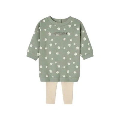 Abbildung von Vertbaudet Baby Set: Kleid &amp; Leggings beige golden 80