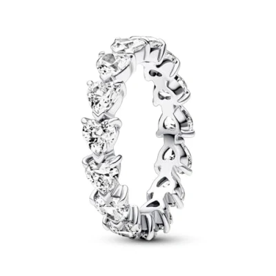 Abbildung von PANDORA Silberring Eternity Herzring aus 925er Silber mit Zirkonia von Timeless