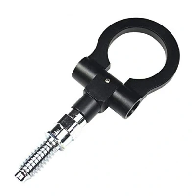 Abbildung von Auto Abschlepphaken,Universal Aluminiumlegierung Runde Anhänger Haken Racing Abschleppen Auge Vorhängehaken Kit Abschleppring Hinteren Abschlepphaken für Europäische (Schwarz)