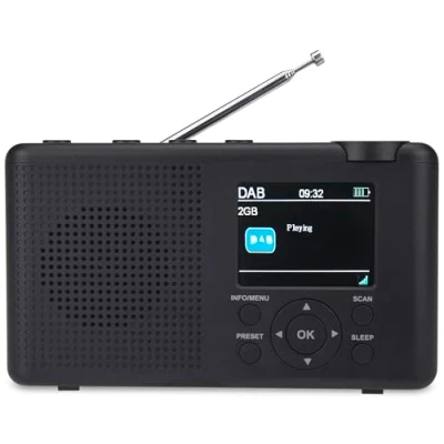 Abbildung von REFLEXION TRA23DAB/GR, Tragbares UKW Radio mit DAB/DAB+ (16 Watt) Farbdisplayanzeige, Netz und Batteriebetrieb, 40 Senderspeicherplätze, Schwarz