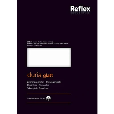 Abbildung von Schoellershammer Naturweißes Zeichenpapier Duria, Glatt, A4, 200 g/m², Block mit 20 Blatt