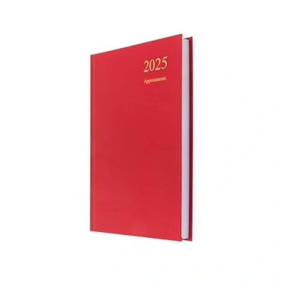 Abbildung von Collins Essential E ESSA51A.15 25 umweltfreundlicher Terminplaner für 2025, A5, Tagesansicht, Business Planer mit Ledernarbung, Hardcover Einband und Recyclingpapier, Rot