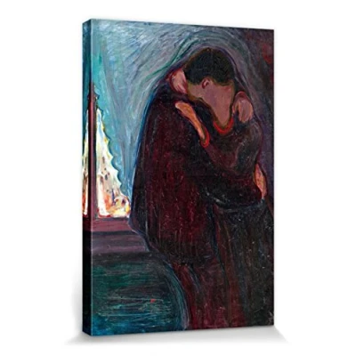 Abbildung von 1art1 Edvard Munch Poster Der Kuss, 1897 Bilder Leinwand Bild Auf Keilrahmen XXL Wandbild Kunstdruck Als Leinwandbild 30x20 cm