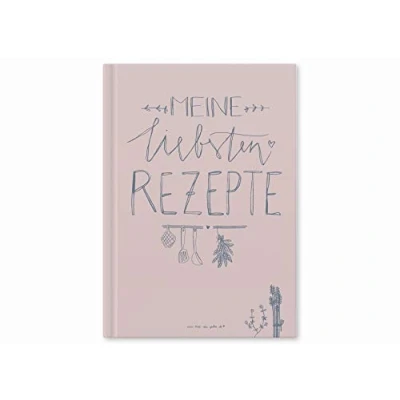 Abbildung von Eine der Guten Verlag Notizbuch Rezeptbuch Meine liebsten Rezepte, Rosa, DIY Kochbuch zum Selberschreiben in A4, Backbuch schreiben, Hardcover