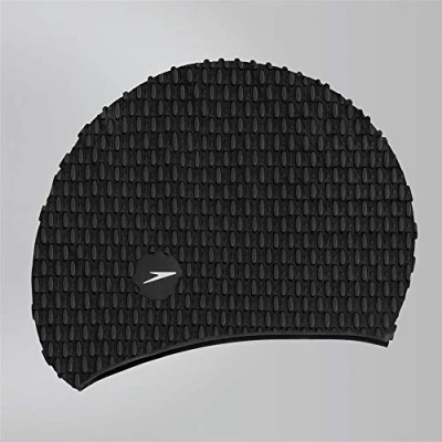 Abbildung von Speedo Unisex Erwachsene Bubble Bath Cap Schwimmkappe, Schwarz, Einheitsgröße