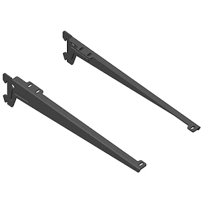 Abbildung von Element System Winkelträger Regalträger 1 reihig, 2 Stück, 5 Abmessungen, 3 farben, Länge 38 cm für Holzböden, Wandschiene, schwarz, 18133 00048