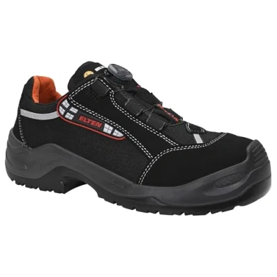 Abbildung von ELTEN Sicherheitsschuhe SENEX BOA ESD S3, Herren, Textil, Aluminiumkappe (leichter als Stahlkappe), leicht, sportlich, Schwarz/Rot, Größe: 45