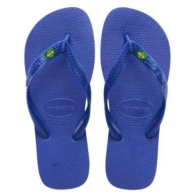 Abbildung von Havaianas Top Brasil, Bequeme, Robuste und Leichte Badelatschen, mit Rutschfesten Sohlen, Brasilien Flagge auf den Riemen, Unisex Erwachsene, Marineblau, 46/47 EU