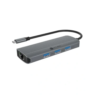 Abbildung von ICY BOX USB C Docking Station (6 in 1) mit 1x HDMI (4K 60Hz), 3X 3.2 HUB, 100W Power Delivery, Aluminium, Plug &amp; Play, Windows macOS, IB DK4034a CPD