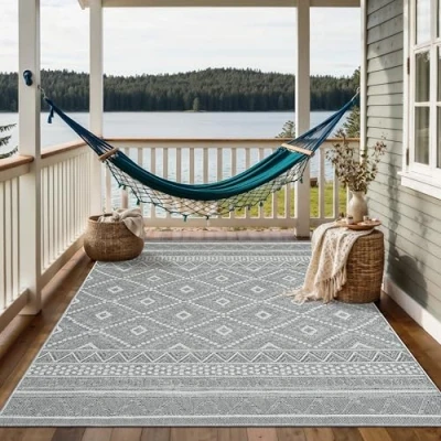 Abbildung von Outdoorteppich Calgary robuster Outdoor Teppich, auch für Küche oder Esszimmer, the carpet, Rechteck, Außenbereich, Boho Style, Vintage Optik