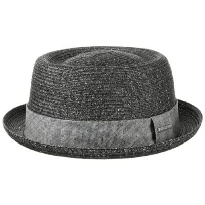 Abbildung von Stetson Strohhut Pork Pie Robstown Toyo Sonnenhut Damen/Herren Strandhut Hut aus Stroh mit Sonnenschutz 40 Fedora Frühjahr/Sommer anthrazit XL (60 61 cm)