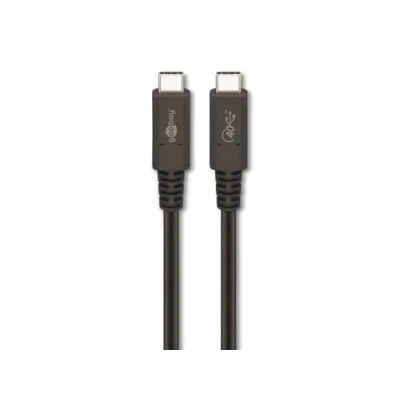 Abbildung von goobay 60196 USB4 Kabel Gen 3x2 / USB C auf Schnellladekabel 100W 20V 5A 40 Gbits Datenübertragungsrate/Zertifiziertes USBC 4.0 0,8m