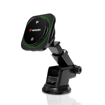 Abbildung von VERBATIM Charge &#039;n&#039; Drive Qi2 magnetisches kabelloses Autoladegerät, RGB