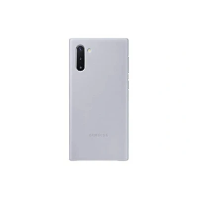 Abbildung von Samsung Galaxy Note 10 Hülle Echtleder Hard Case/Backcover Handyhülle Grau