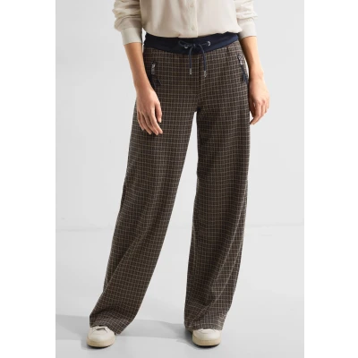 Abbildung von Cecil Hahnentritt Loose FIT Stoffhose, Damen, Größe: XXLx30, Blau