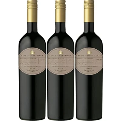 Abbildung von Terre di Montelusa Primitivo Puglia Rotwein veganer Wein trocken IGT Italien (3 Flaschen)