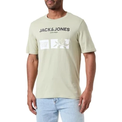 Abbildung von JACK&amp;JONES Herren JCOTEXT Cotton Tee SS Crew Neck FST T Shirt, Desert Sage, S