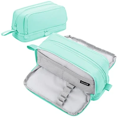 Abbildung von Eucomir Federmäppchen mit 4 Fächern Fassungsvermögen,Mädchen Jungen,Große Kapazität Pencil Case Für Schule &amp; Büro,Federmäppchen Kinder Junge Studenten Erwachsene Federtasche Mädchen, Hellgrün