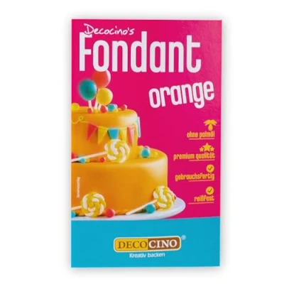Abbildung von DECOCINO Fondant Orange 250 g ideal zum Verzieren von Kuchen, Torten, Cupcakes Palmölfrei &amp; vegan